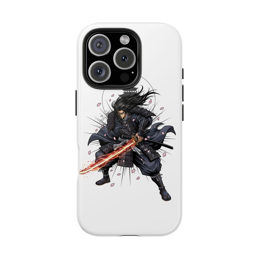 Manga Samurai Flip Phone Case | Anime Katana Warrior Art, Wallet Cover Card Slots, Japanese Shonen Style Folio, Gift for Anime Fans
