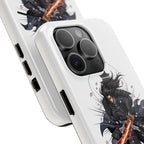 Manga Samurai Flip Phone Case | Anime Katana Warrior Art, Wallet Cover Card Slots, Japanese Shonen Style Folio, Gift for Anime Fans