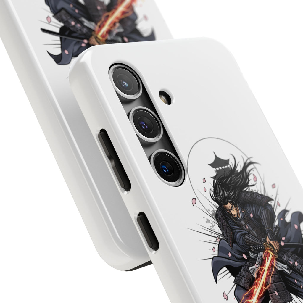 Manga Samurai Flip Phone Case | Anime Katana Warrior Art, Wallet Cover Card Slots, Japanese Shonen Style Folio, Gift for Anime Fans