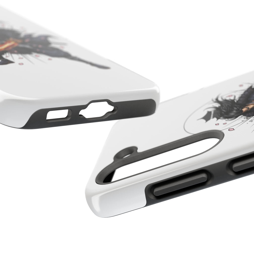 Manga Samurai Flip Phone Case | Anime Katana Warrior Art, Wallet Cover Card Slots, Japanese Shonen Style Folio, Gift for Anime Fans