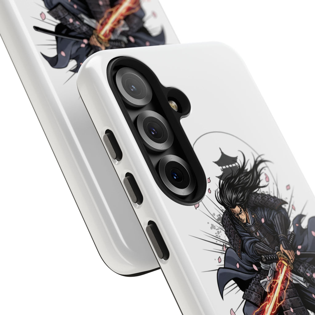 Manga Samurai Flip Phone Case | Anime Katana Warrior Art, Wallet Cover Card Slots, Japanese Shonen Style Folio, Gift for Anime Fans
