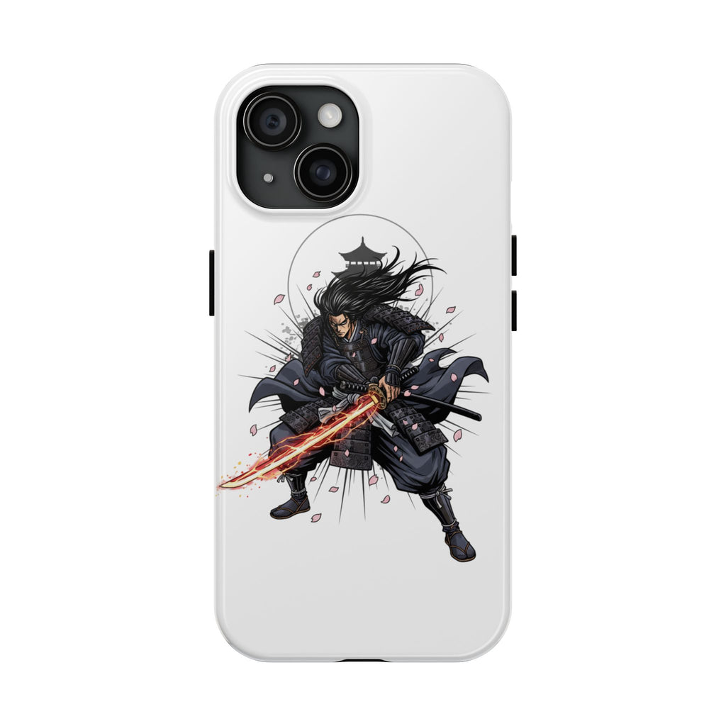 Manga Samurai Flip Phone Case | Anime Katana Warrior Art, Wallet Cover Card Slots, Japanese Shonen Style Folio, Gift for Anime Fans