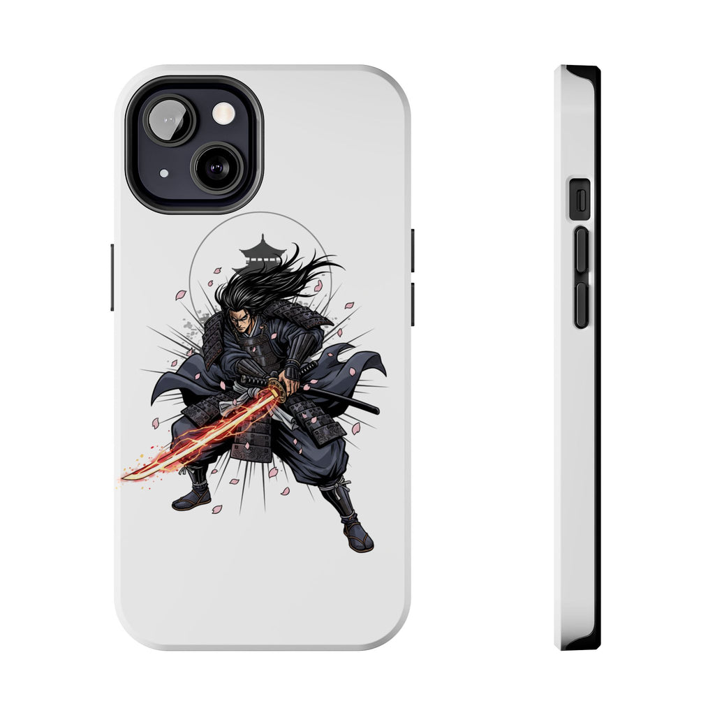 Manga Samurai Flip Phone Case | Anime Katana Warrior Art, Wallet Cover Card Slots, Japanese Shonen Style Folio, Gift for Anime Fans