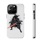 Manga Samurai Flip Phone Case | Anime Katana Warrior Art, Wallet Cover Card Slots, Japanese Shonen Style Folio, Gift for Anime Fans