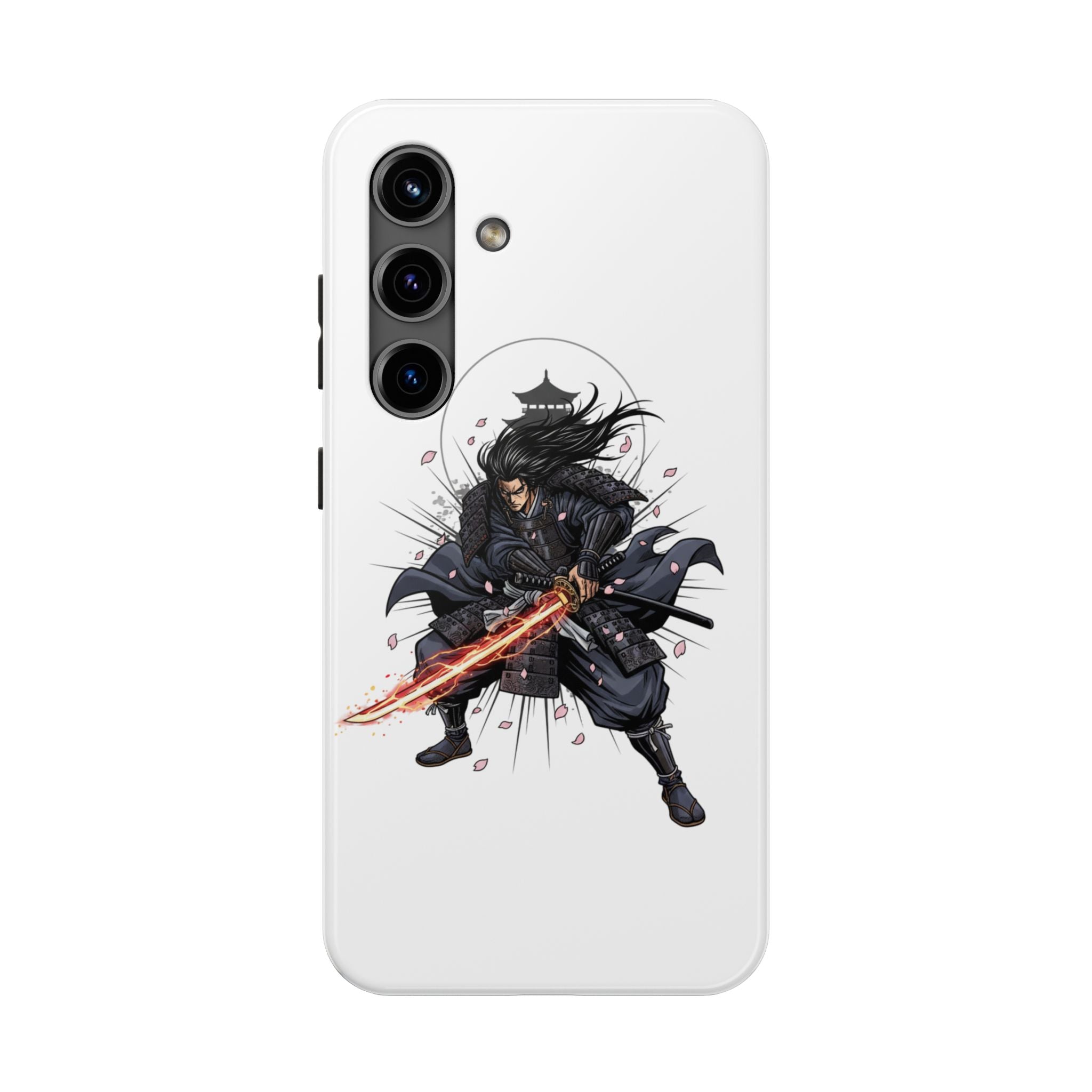Manga Samurai Flip Phone Case | Anime Katana Warrior Art, Wallet Cover Card Slots, Japanese Shonen Style Folio, Gift for Anime Fans