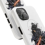 Manga Samurai Flip Phone Case | Anime Katana Warrior Art, Wallet Cover Card Slots, Japanese Shonen Style Folio, Gift for Anime Fans