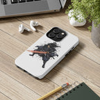 Manga Samurai Flip Phone Case | Anime Katana Warrior Art, Wallet Cover Card Slots, Japanese Shonen Style Folio, Gift for Anime Fans