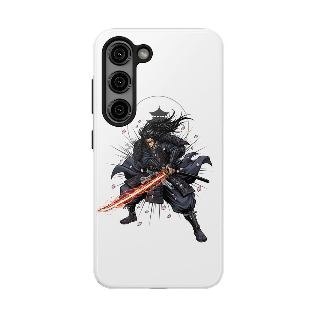 Manga Samurai Flip Phone Case | Anime Katana Warrior Art, Wallet Cover Card Slots, Japanese Shonen Style Folio, Gift for Anime Fans