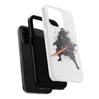 Manga Samurai Flip Phone Case | Anime Katana Warrior Art, Wallet Cover Card Slots, Japanese Shonen Style Folio, Gift for Anime Fans