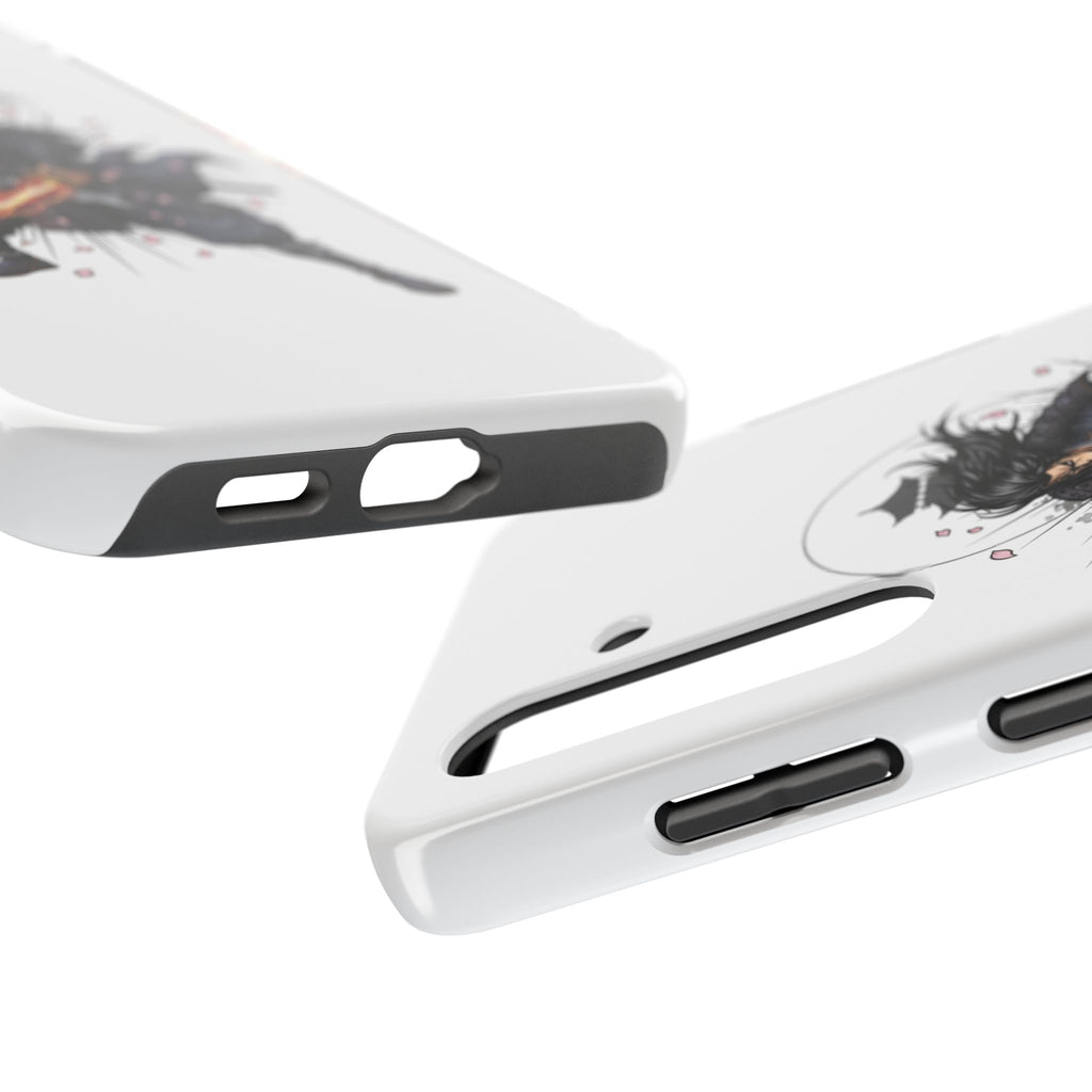 Manga Samurai Flip Phone Case | Anime Katana Warrior Art, Wallet Cover Card Slots, Japanese Shonen Style Folio, Gift for Anime Fans