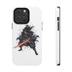 Manga Samurai Flip Phone Case | Anime Katana Warrior Art, Wallet Cover Card Slots, Japanese Shonen Style Folio, Gift for Anime Fans