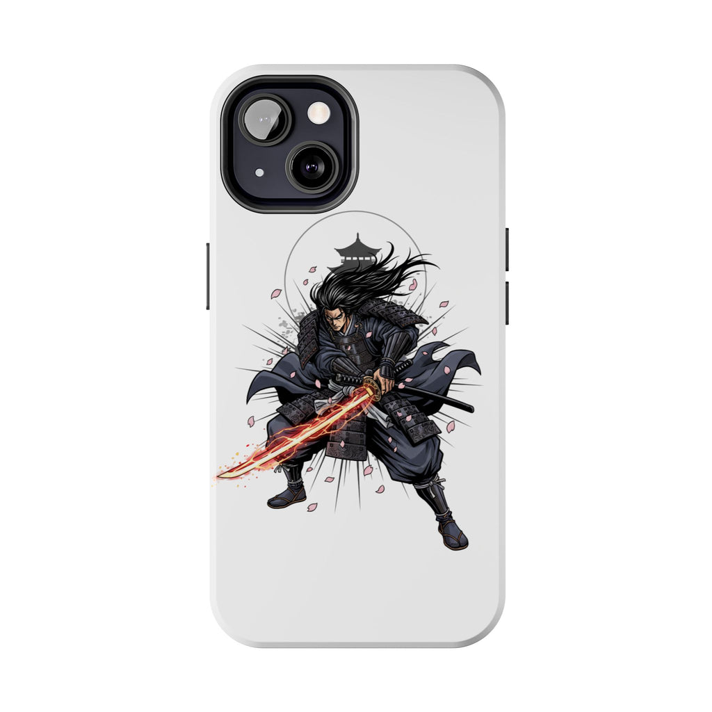 Manga Samurai Flip Phone Case | Anime Katana Warrior Art, Wallet Cover Card Slots, Japanese Shonen Style Folio, Gift for Anime Fans