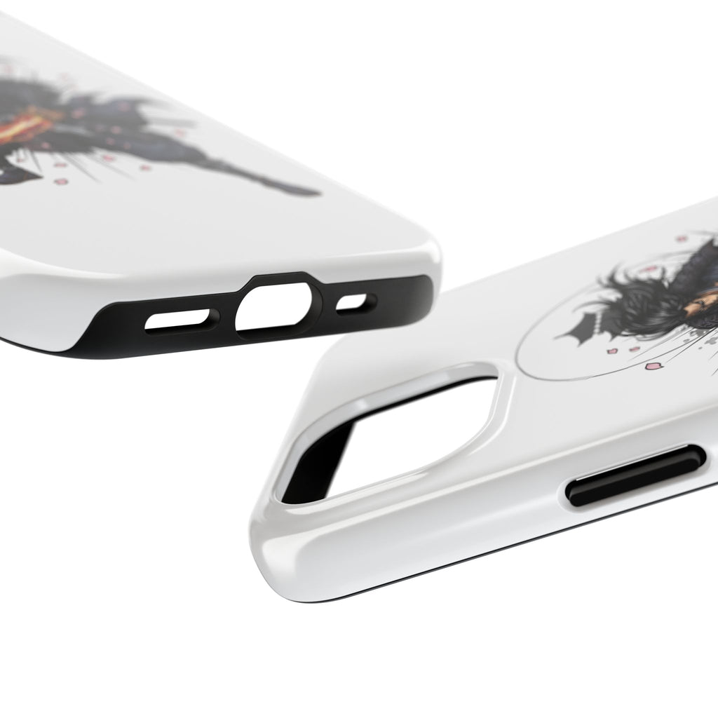 Manga Samurai Flip Phone Case | Anime Katana Warrior Art, Wallet Cover Card Slots, Japanese Shonen Style Folio, Gift for Anime Fans