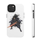 Manga Samurai Flip Phone Case | Anime Katana Warrior Art, Wallet Cover Card Slots, Japanese Shonen Style Folio, Gift for Anime Fans