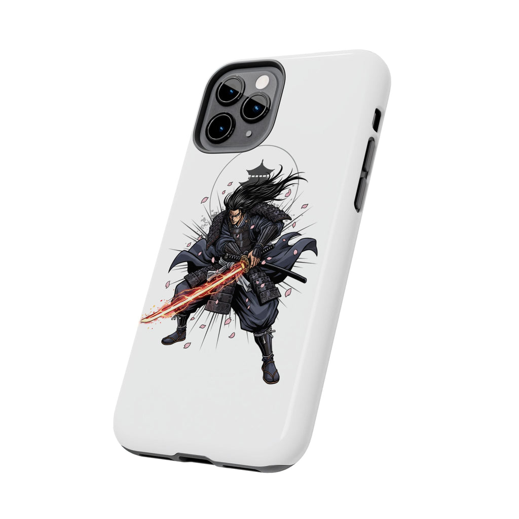 Manga Samurai Flip Phone Case | Anime Katana Warrior Art, Wallet Cover Card Slots, Japanese Shonen Style Folio, Gift for Anime Fans