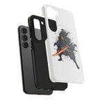 Manga Samurai Flip Phone Case | Anime Katana Warrior Art, Wallet Cover Card Slots, Japanese Shonen Style Folio, Gift for Anime Fans