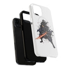 Manga Samurai Flip Phone Case | Anime Katana Warrior Art, Wallet Cover Card Slots, Japanese Shonen Style Folio, Gift for Anime Fans